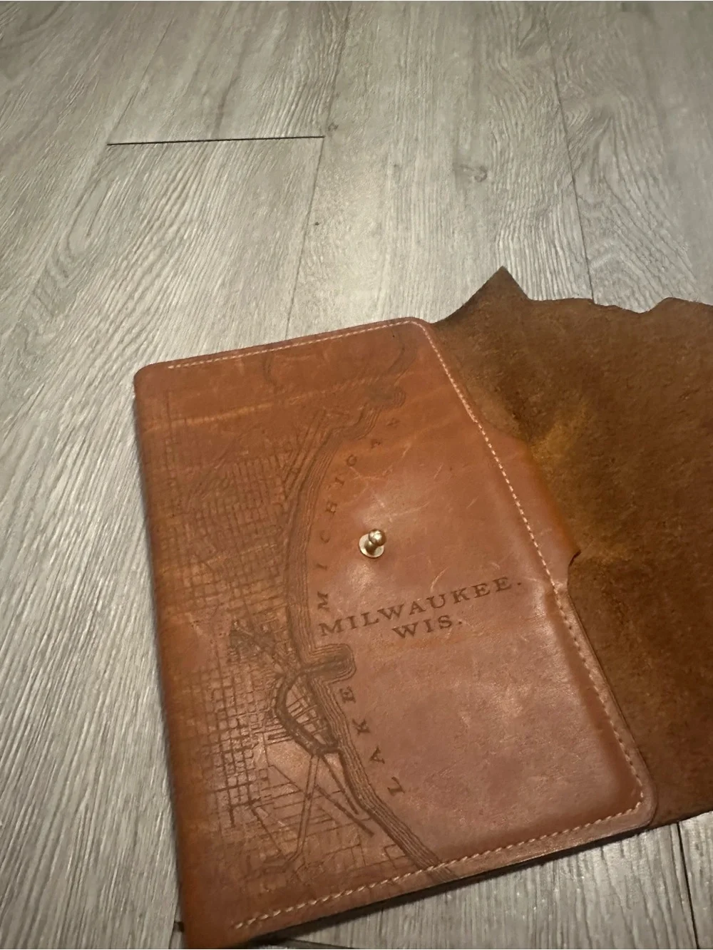 Tactile Craftworks Leather Milwaukee Map Journal Lined Moleskin Notebook